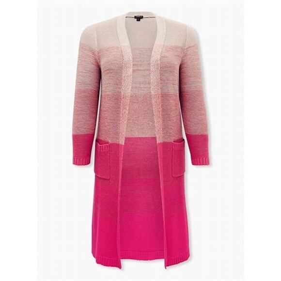 Torrid Pink Ombre Cardigan - Picture 1 of 8